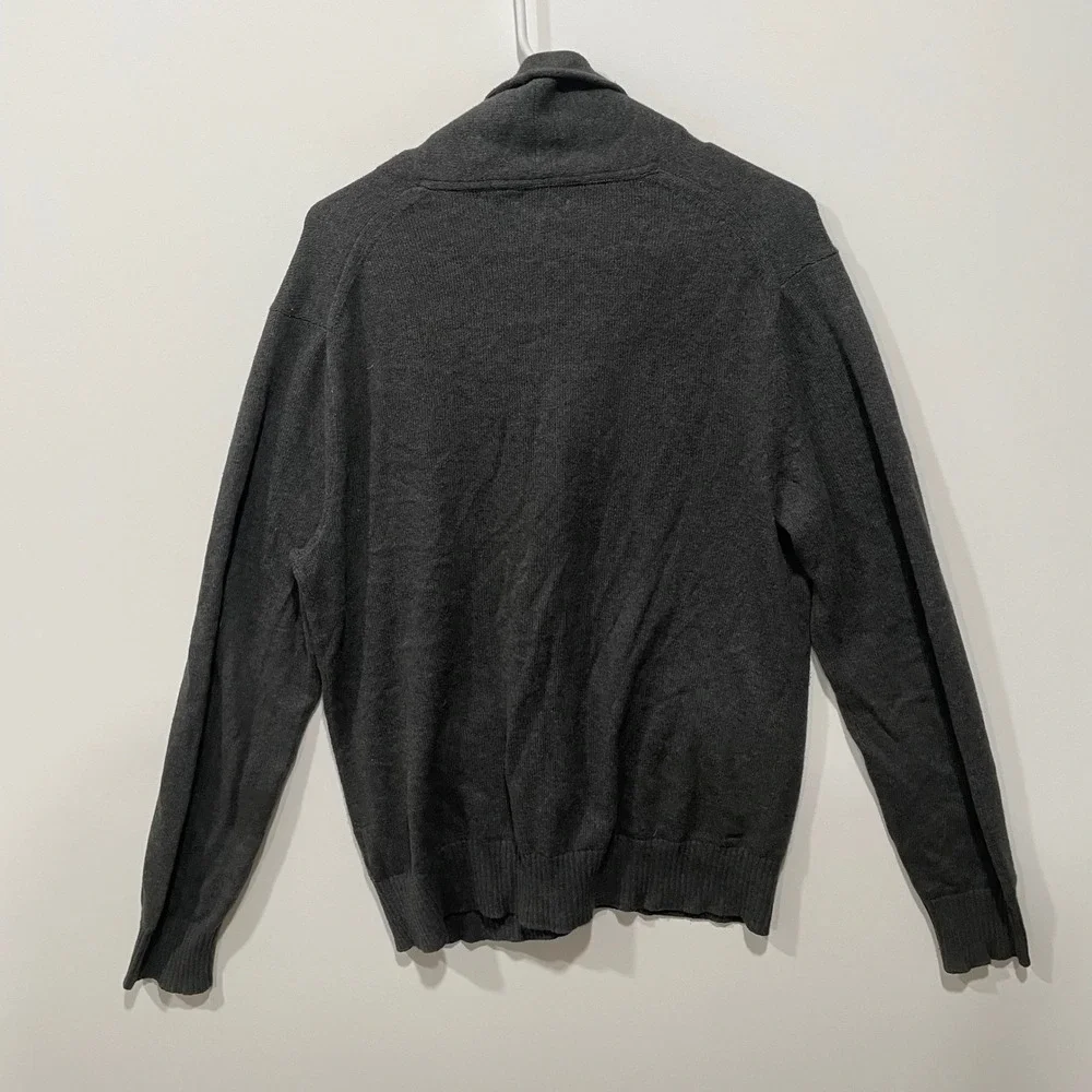 Banana Republic‎ Men Charcoal Shawl Collar Cardigan Sweater Medium Button Front